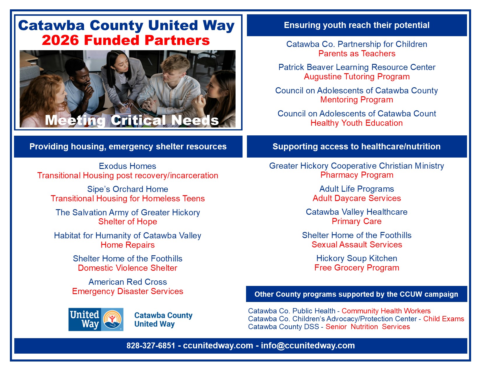 2026 Catawba County United Way funded partners